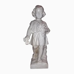 Antique Marble Child Sculpture-AKA-694657