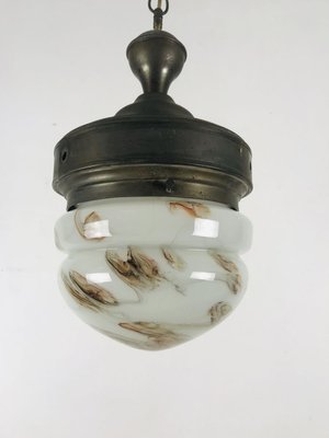 Antique Marble Glass Ceiling Lamp, 1920s-WQJ-827949