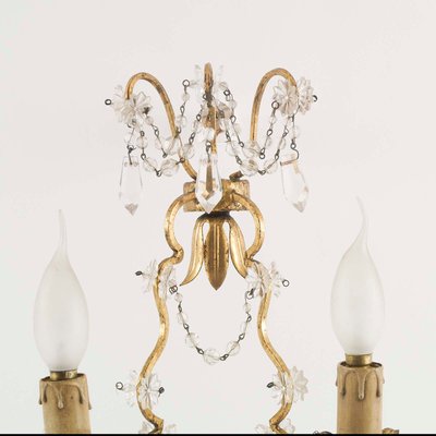 Antique Maria Teresa Swarovski Beaded Sconces, Wien, Set of 2-NJV-738903