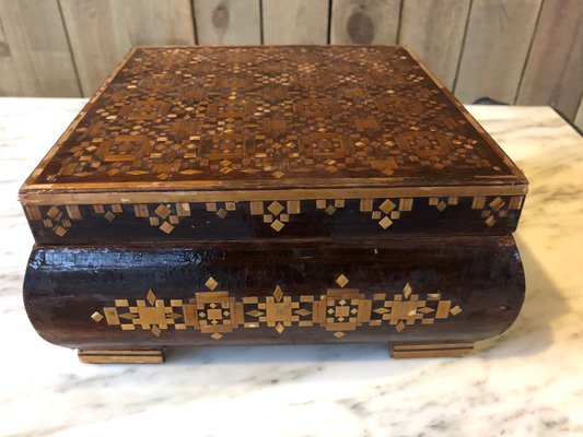 Antique Marquetry Box-QJM-571620