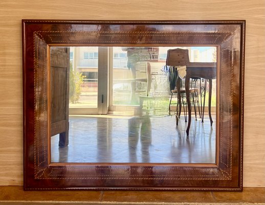 Antique Marquetry Inlaid Mahogany Mirror, 1890-PSK-2031325