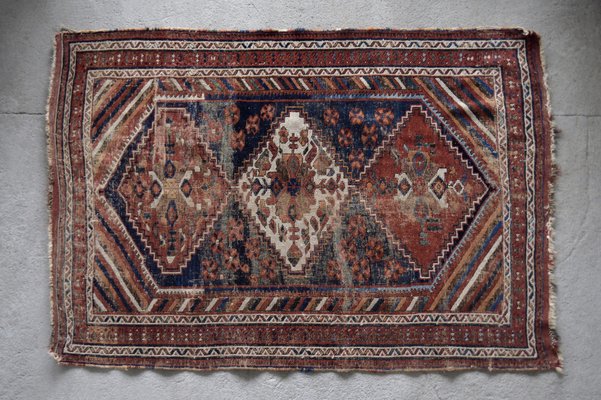 Antique Middle Eastern Hand-Woven Shiraz Rug, 1890s-ZAA-962609