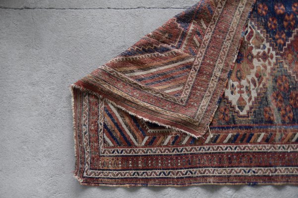 Antique Middle Eastern Hand-Woven Shiraz Rug, 1890s-ZAA-962609