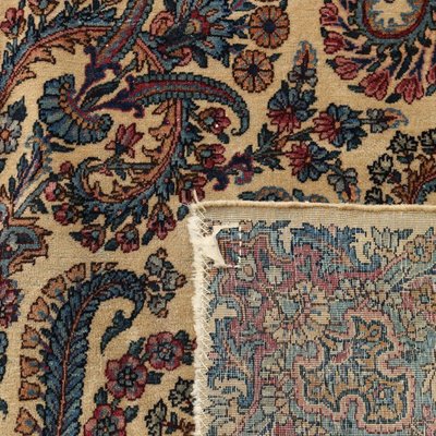 Antique Middle Eastern Kerman Laver Rug in Cotton & Wool-VMM-2023843