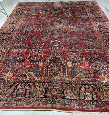 Antique Middle Eastern Sarouk Rug, 1920s-JZV-1215598