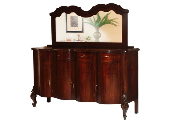 Antique Mirror & Walnut Sideboard from Testolini & Salviati-NJV-750190