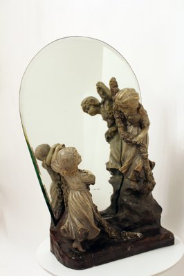 Antique Mirror with Figurines from Goldscheider-ZWH-1047026