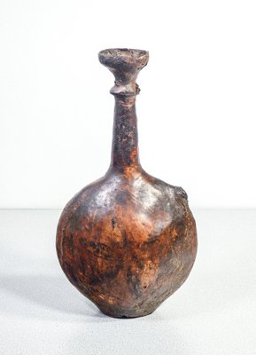 Antique Moroccan Water Bottle in Leather-OJE-1797822