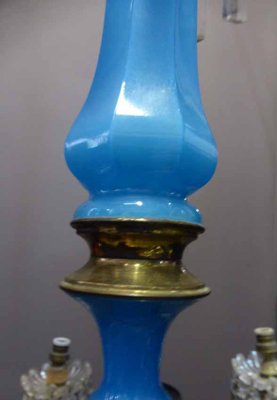 Antique Napoleon III Blue Opaline Chandelier-WSV-605442