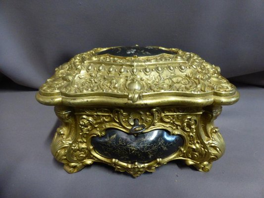 Antique Napoleon III Bronze Jewelry Case-WSV-605457