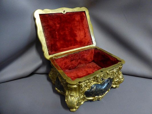 Antique Napoleon III Bronze Jewelry Case-WSV-605457