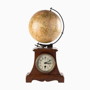 Antique Napoleon III Clock with Globe-WFS-2026395