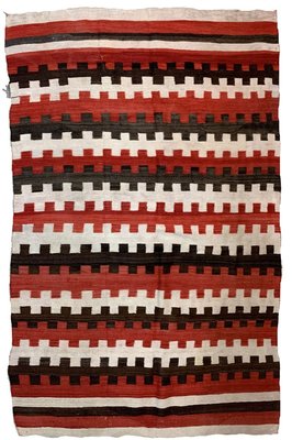 Antique Native American Handmade Navajo Blanket, 1870s-JZV-971801