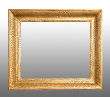 Antique Neapolitan Empire Frame in Gilded and Carved Wood, Early 1800s-KKK-1796904