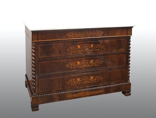 Antique Neapolitan Smith Style Chest of Drawers in Mahogany-KKK-1182126