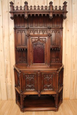 Antique Neo-Gothic Credenza in Walnut-KMQ-1332634