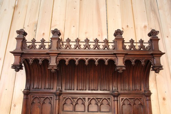 Antique Neo-Gothic Credenza in Walnut-KMQ-1332634