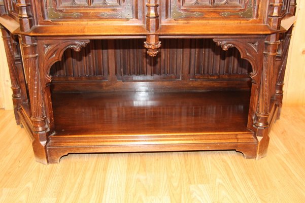 Antique Neo-Gothic Credenza in Walnut-KMQ-1332634