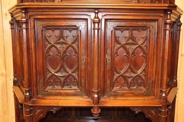 Antique Neo-Gothic Credenza in Walnut-KMQ-1332634