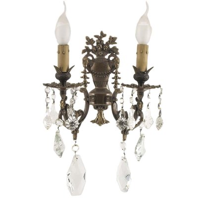 Antique Neoclassical Bronze and Gold Sconces, Set of 2-NJV-853233