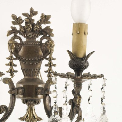 Antique Neoclassical Bronze and Gold Sconces, Set of 2-NJV-853233