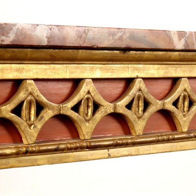 Antique Neoclassical Style Consoles in Carved Wood & Marble, 20th Century, Set of 2-VMM-2023857