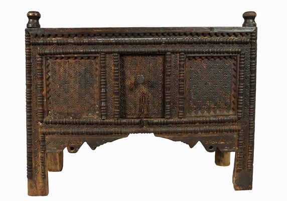 Antique Nomadic Turkmen Yurt Treasure Dowry Chest-UZN-1402889