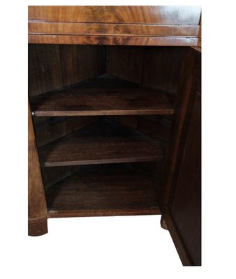 Antique North German Late Empire Polished Mahogany Corner Cabinet-UY-1249237