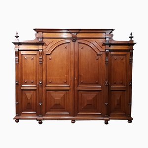 Antique Oak 4-Door Wardrobe-NQV-637663