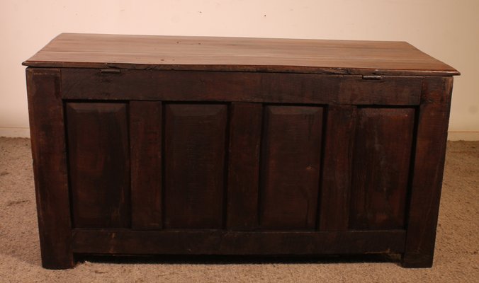 Antique Oak Chest with Inlays-HPU-2019897