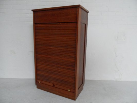 Antique Oak Filing Cabinet with Roller Shutter, 1890s-PNJ-2020185