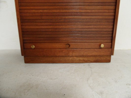 Antique Oak Filing Cabinet with Roller Shutter, 1890s-PNJ-2020185