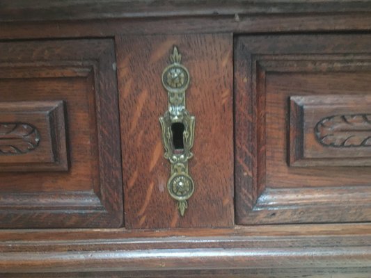 Antique Oak & Marble Chest of Drawers, 1920s-WQQ-954739