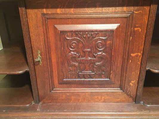 Antique Oak & Marble Chest of Drawers, 1920s-WQQ-954739