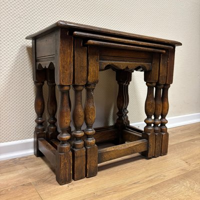 Antique Oak Nesting Tables, Set of 3-ALF-2033542