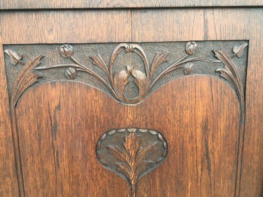 Antique Oak Wardrobe Door-WQQ-1065536