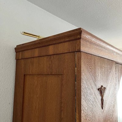 Antique Oak Wardrobe with 3 Doors & Mirror-ALF-2033609