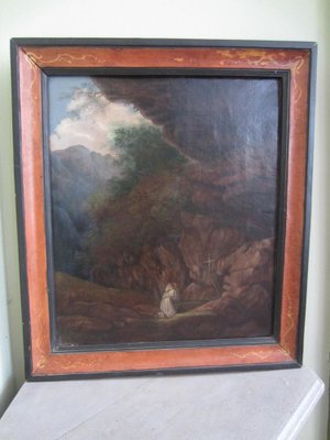 Antique Oil Painting of St. Francis, 1800s-CDG-978617