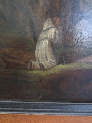 Antique Oil Painting of St. Francis, 1800s-CDG-978617