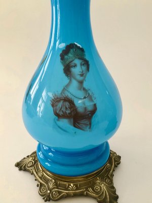 Antique Opaline Glass Oil Table Lamps Depicting Napoleon and Josephine, 1890s, Set of 2-BAF-1401469