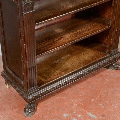 Antique Open Bookcase with Lion Feet, 1900s-RAQ-2016960