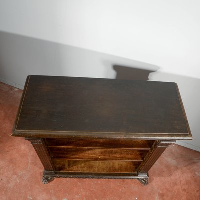 Antique Open Bookcase with Lion Feet, 1900s-RAQ-2016960