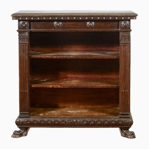 Antique Open Bookcase with Lion Feet, 1900s-RAQ-2016960