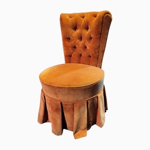 Antique Orange Velvet Armchair-TCS-1427225