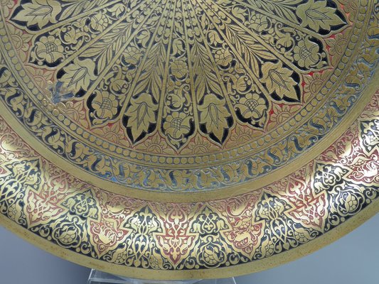 Antique Orient Islamic Hammer Engraved Table Tray, 1940s-UZN-1452765