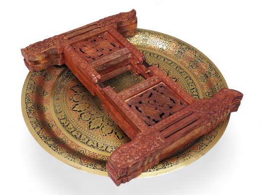 Antique Orient Islamic Hammer Engraved Table Tray, 1940s-UZN-1452765