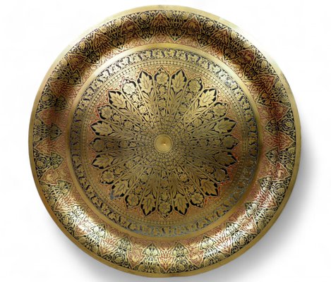 Antique Orient Islamic Hammer Engraved Table Tray, 1940s-UZN-1452765