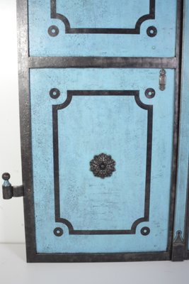 Antique Oversized Blue Iron Double Doors, 1880s-IND-1351125