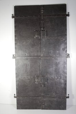 Antique Oversized Blue Iron Double Doors, 1880s-IND-1351125