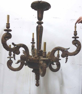 Antique Painted Wooden Chandelier Rockery Style-WSV-605501